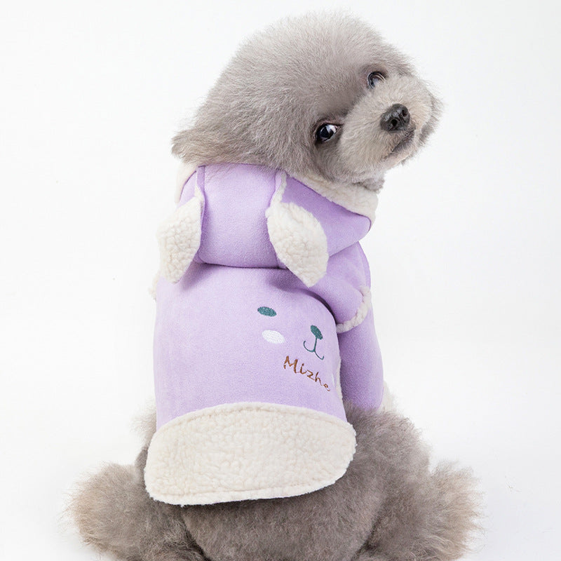 Cute Pet Clothes Deerskin Velvet