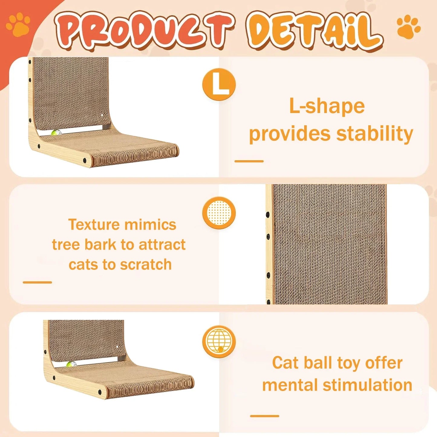 Indoor L Shaped Cat Scratching Post