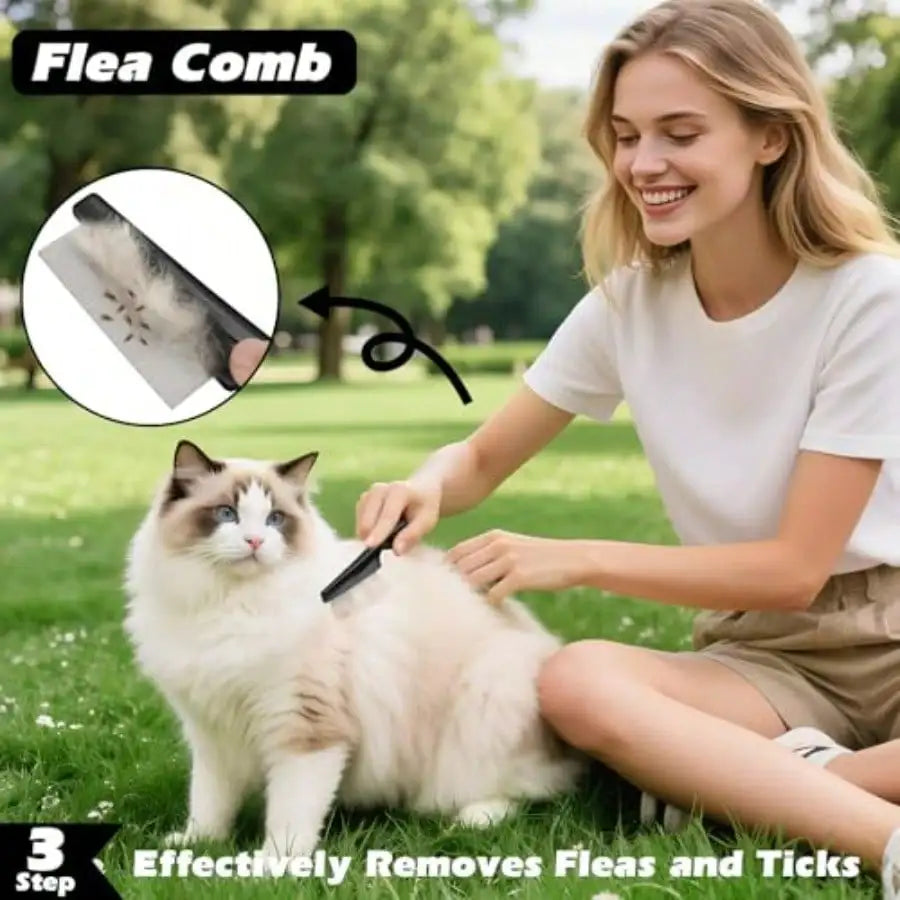 Grroming Brush Set, Dematting and Flea Comb