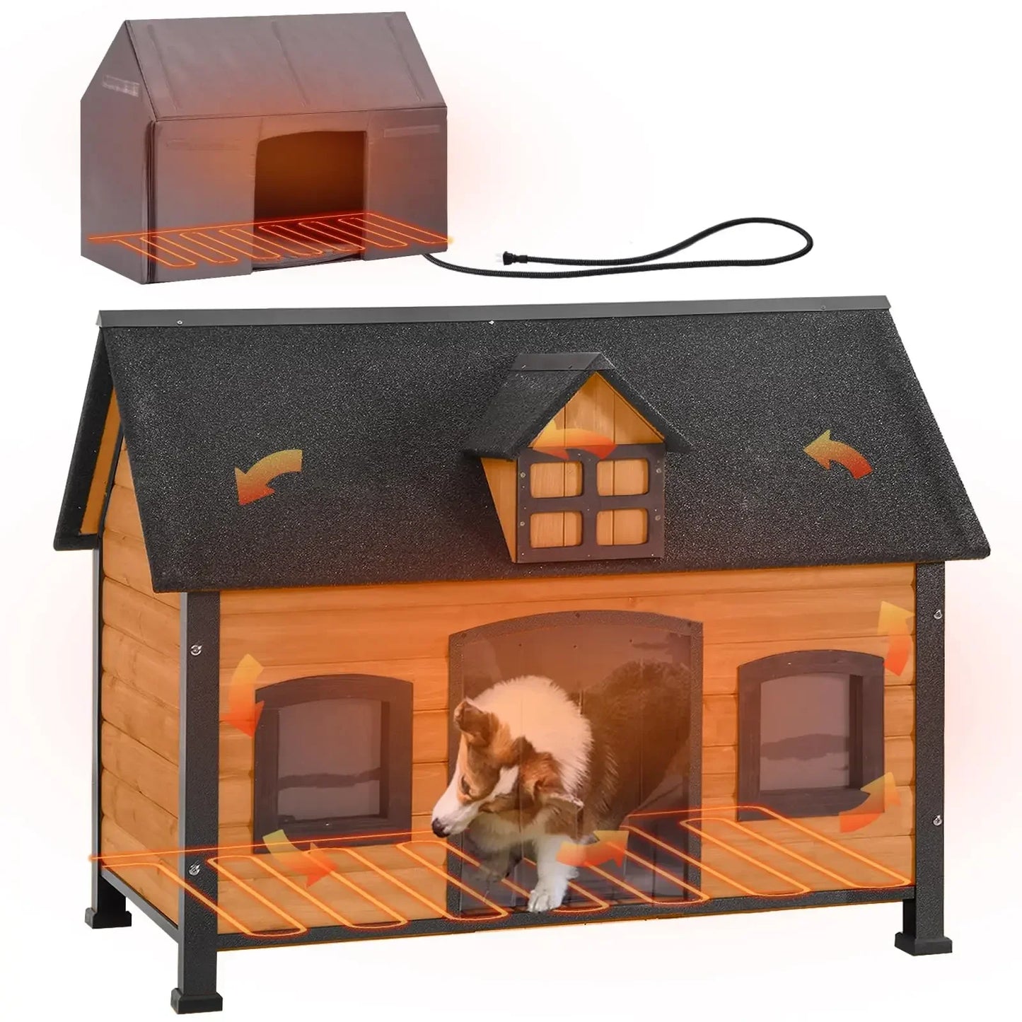 Heated Dog House, Insulated, Outdoor.