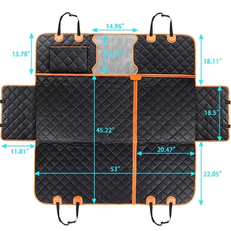 5-in-1 Convertible Dog Car Seat Cover For Rear Seat