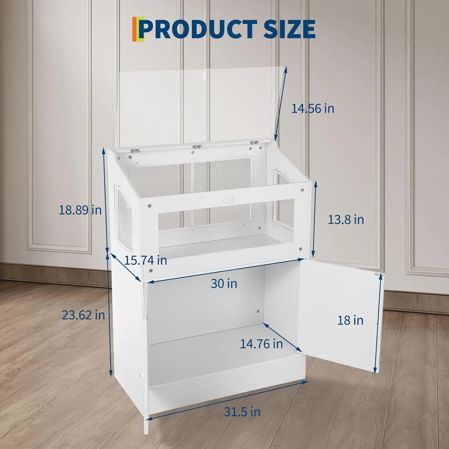 Large Acrylic Small Animal Cage With Storage Cabinet