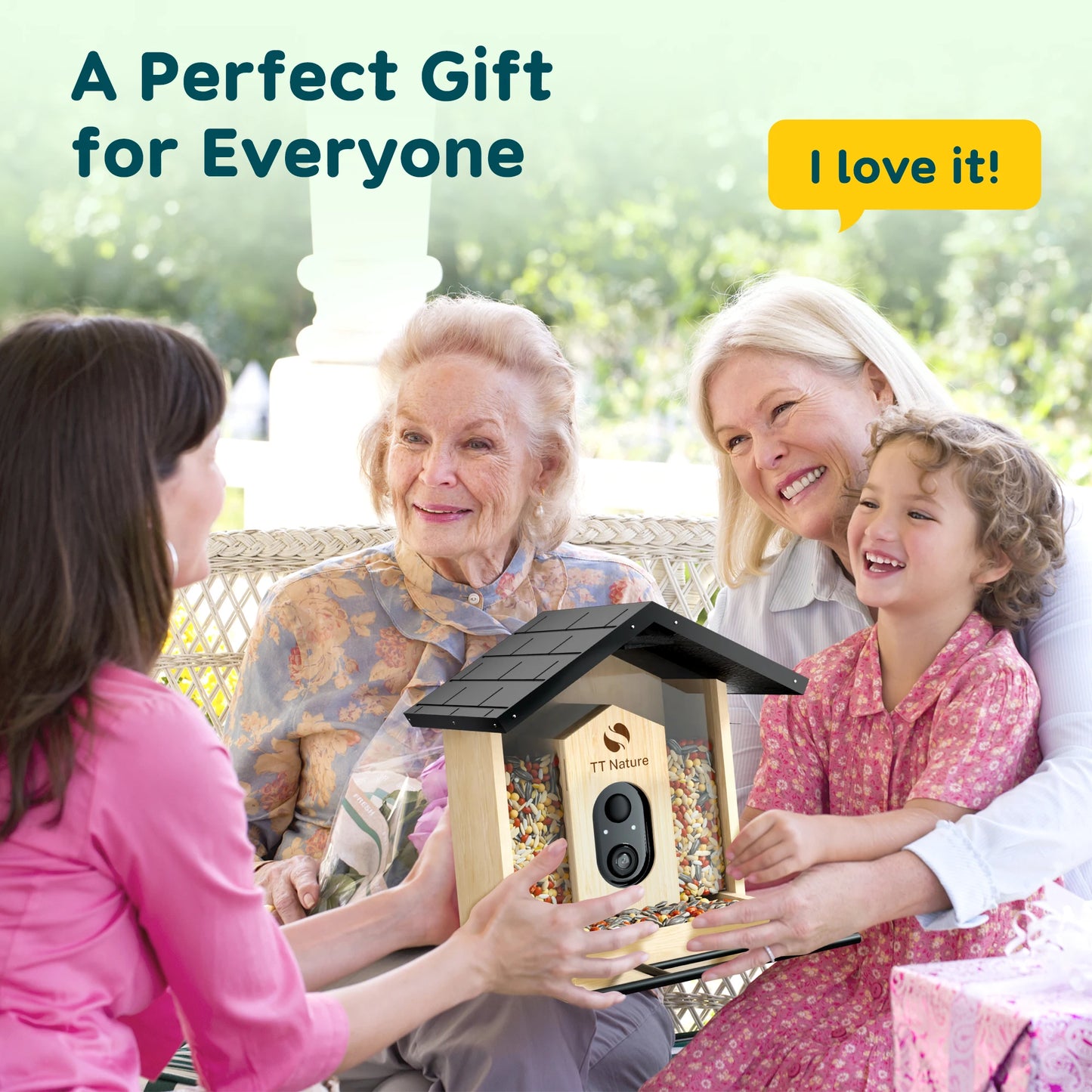 Bird Feeder with Camera, 1.5L Smart Birdhouse