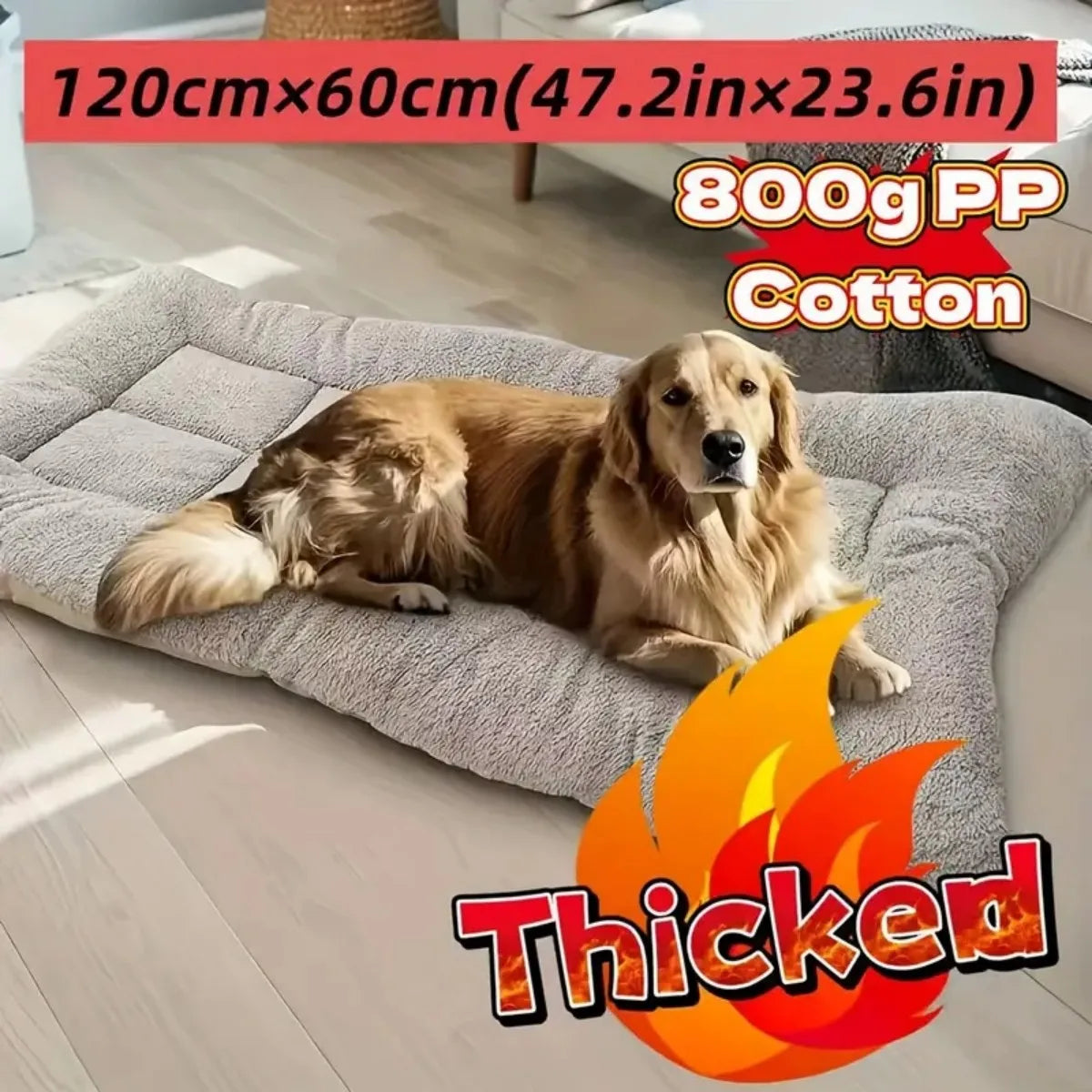 Plush Dog Bed, Waterproof, Washable, Anti-Slip
