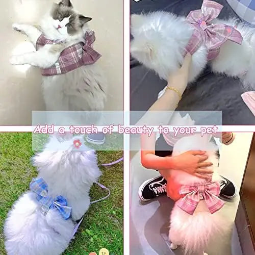Pet Harness & Dress Set for Small Dogs Girls