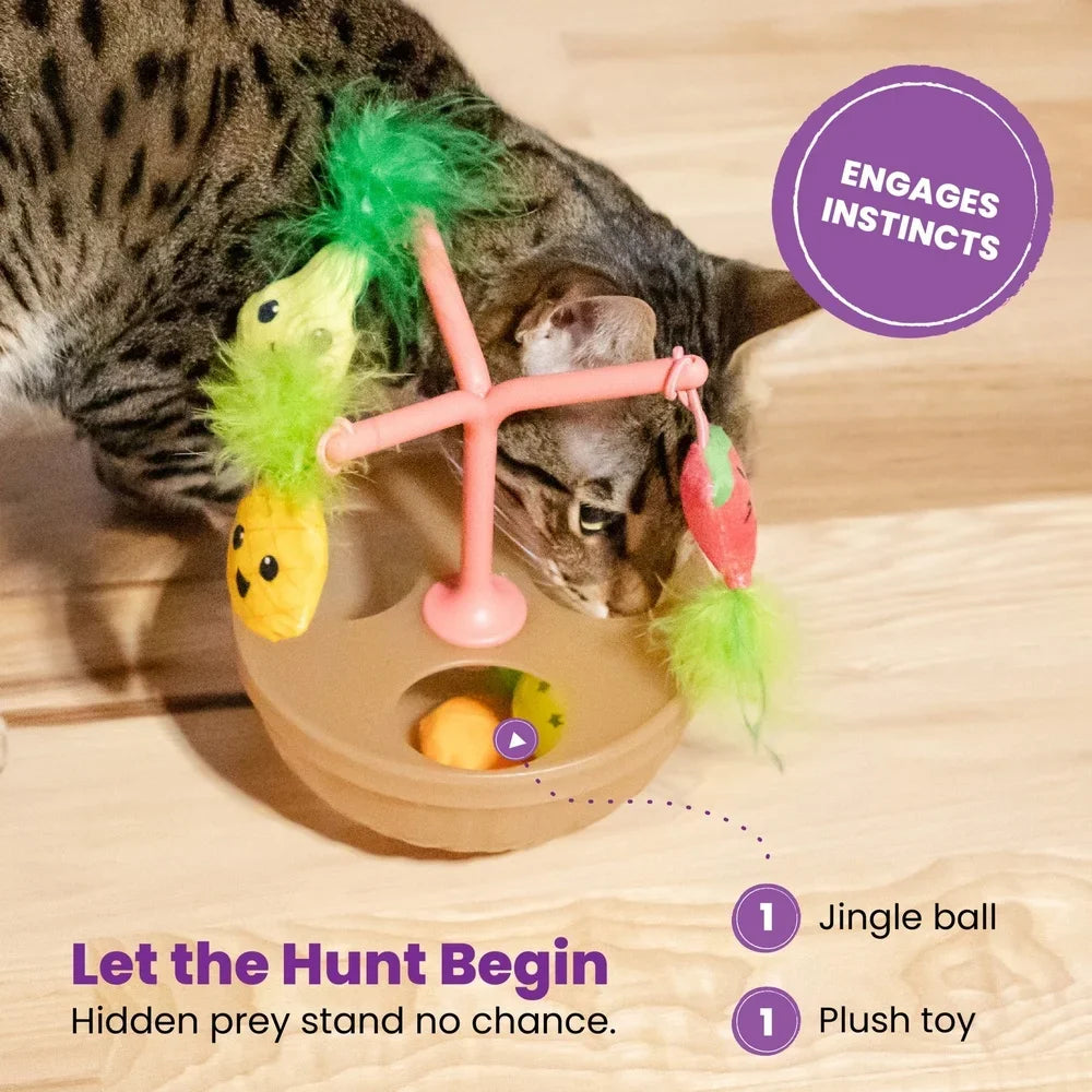 Cat Toy Fruit Bowl Interactive Jingle Balls