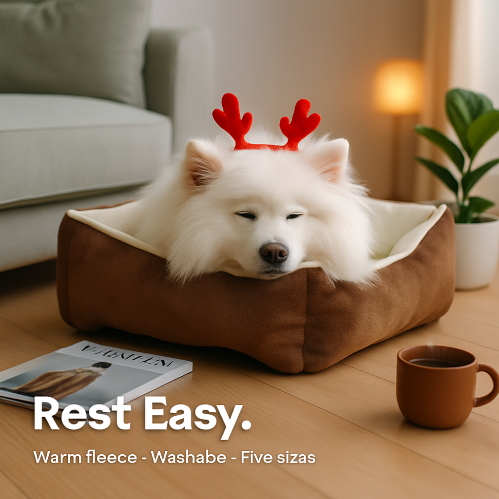 Dog Bed with Soft Fleece Cushion - Cozy & Secure Rest