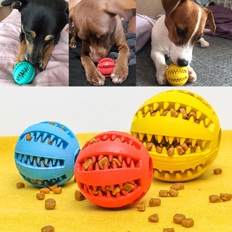 Pet Slow Feeder Dog Toy Rubber Dog Ball Toy