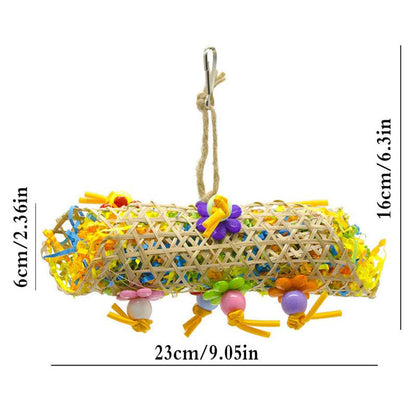 3pcs Bird Foraging Toys Rattan Ball Grass Wooden Toys