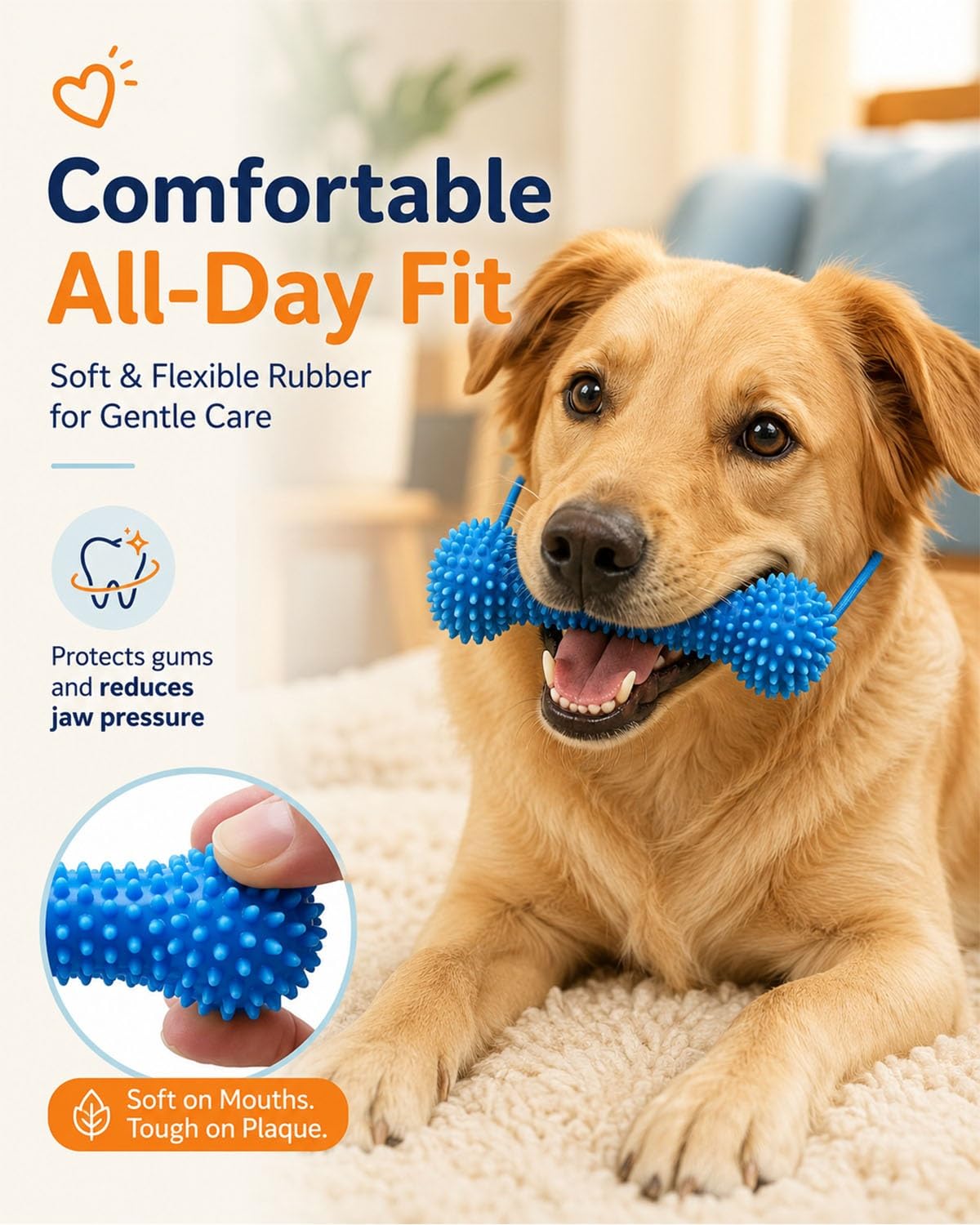 Dual-Action Dental Prop, Bite And Cleaning Toy For Dogs