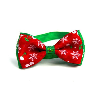 Handmade Christmas Ribbon Dog Bow Ties