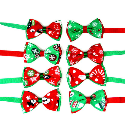 Handmade Christmas Ribbon Dog Bow Ties