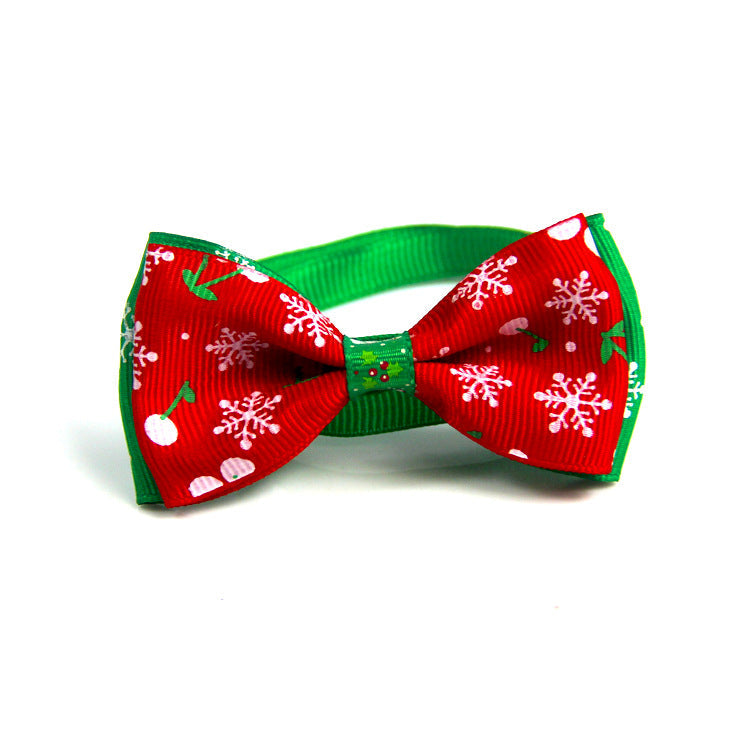 Handmade Christmas Ribbon Dog Bow Ties