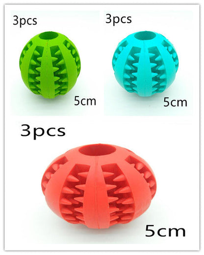 Pet Slow Feeder Dog Toy Rubber Dog Ball Toy