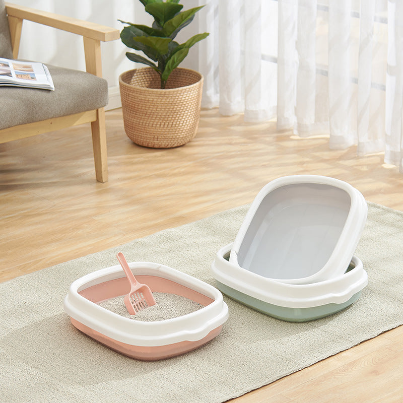 Large Cat Litter Box Detachable Anti-splashing Sides