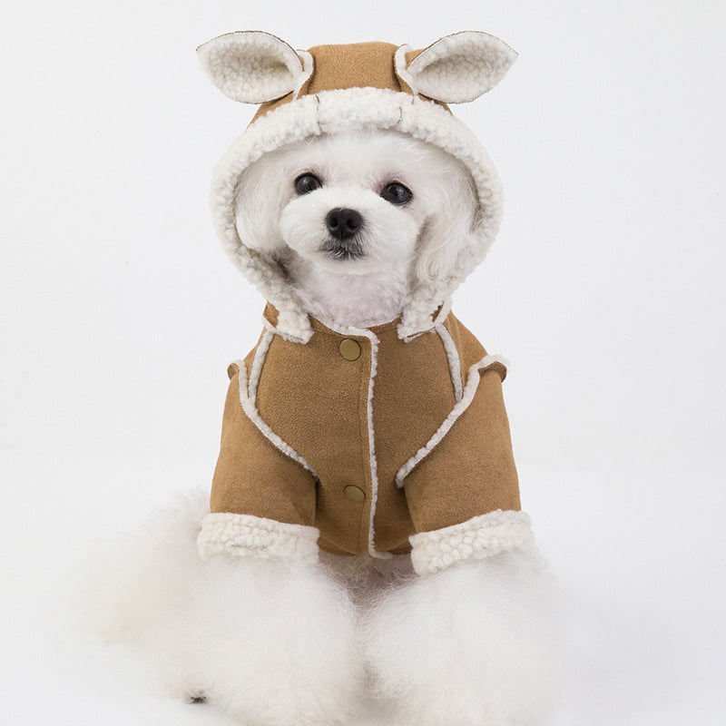 Cute Pet Clothes Deerskin Velvet