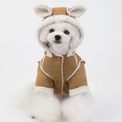 Cute Pet Clothes Deerskin Velvet