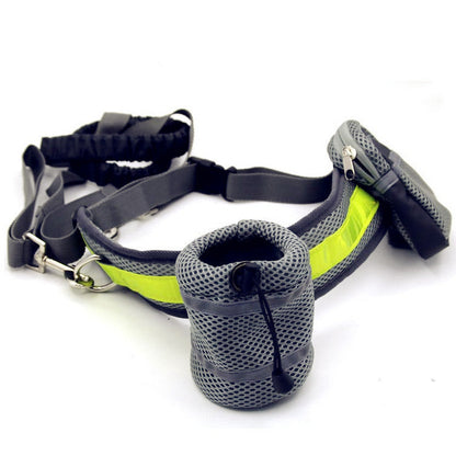 Hands Free Retractable Dog Leash for Runners with Adjustable Waist Belt