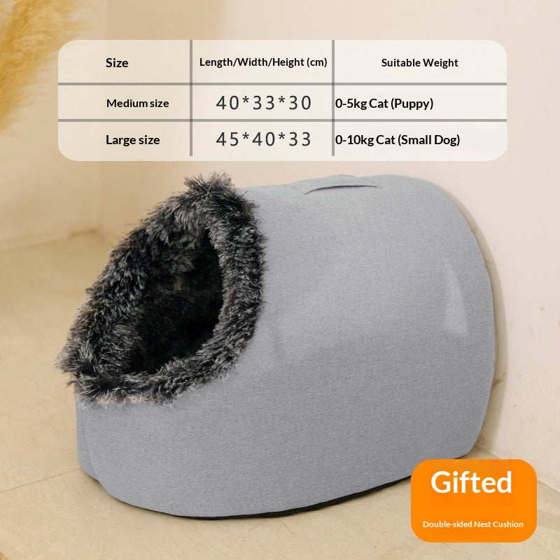 Enclosed Pet Bed, Portable For Small Dogs, Cats
