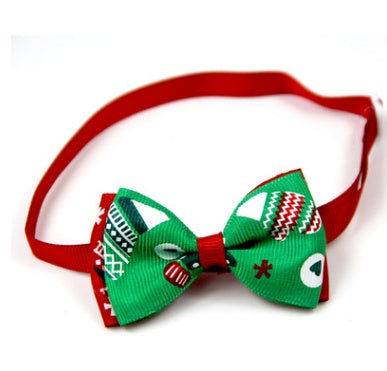 Handmade Christmas Ribbon Dog Bow Ties