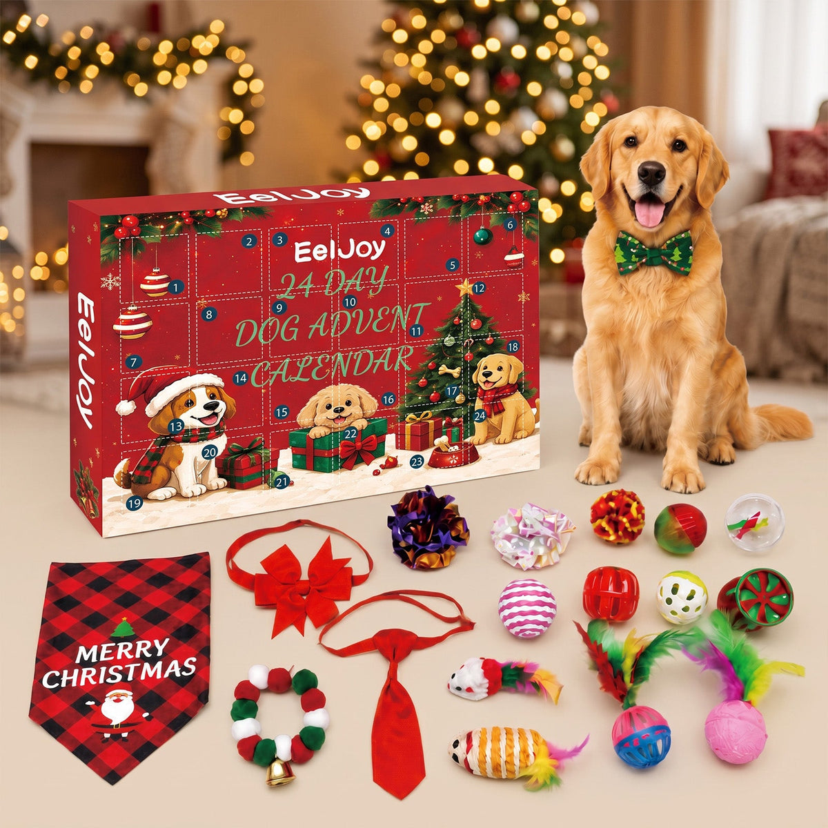 24 Day Dog Christmas Countdown Toys and Accessories