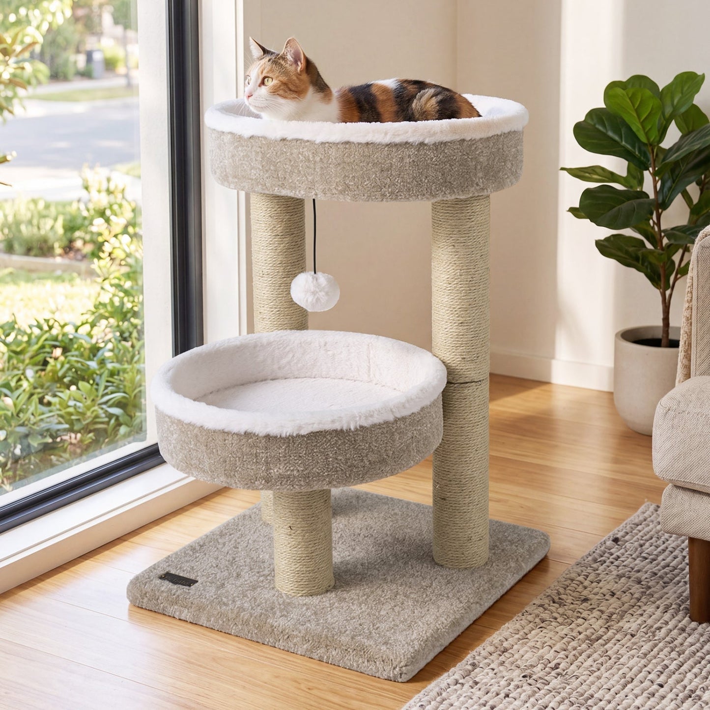Cat Tower with Plush Perches & Scratching Posts