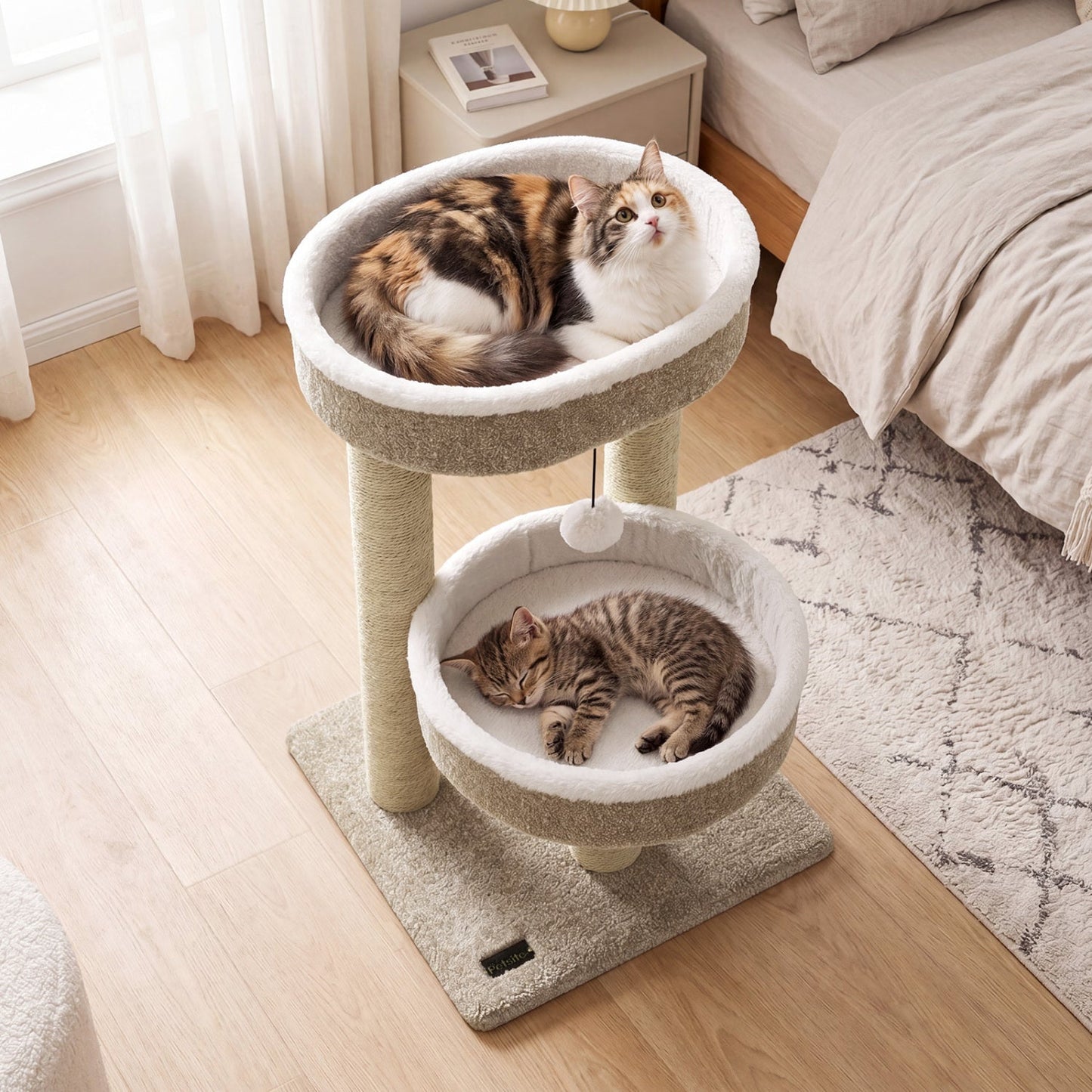 Cat Tower with Plush Perches & Scratching Posts