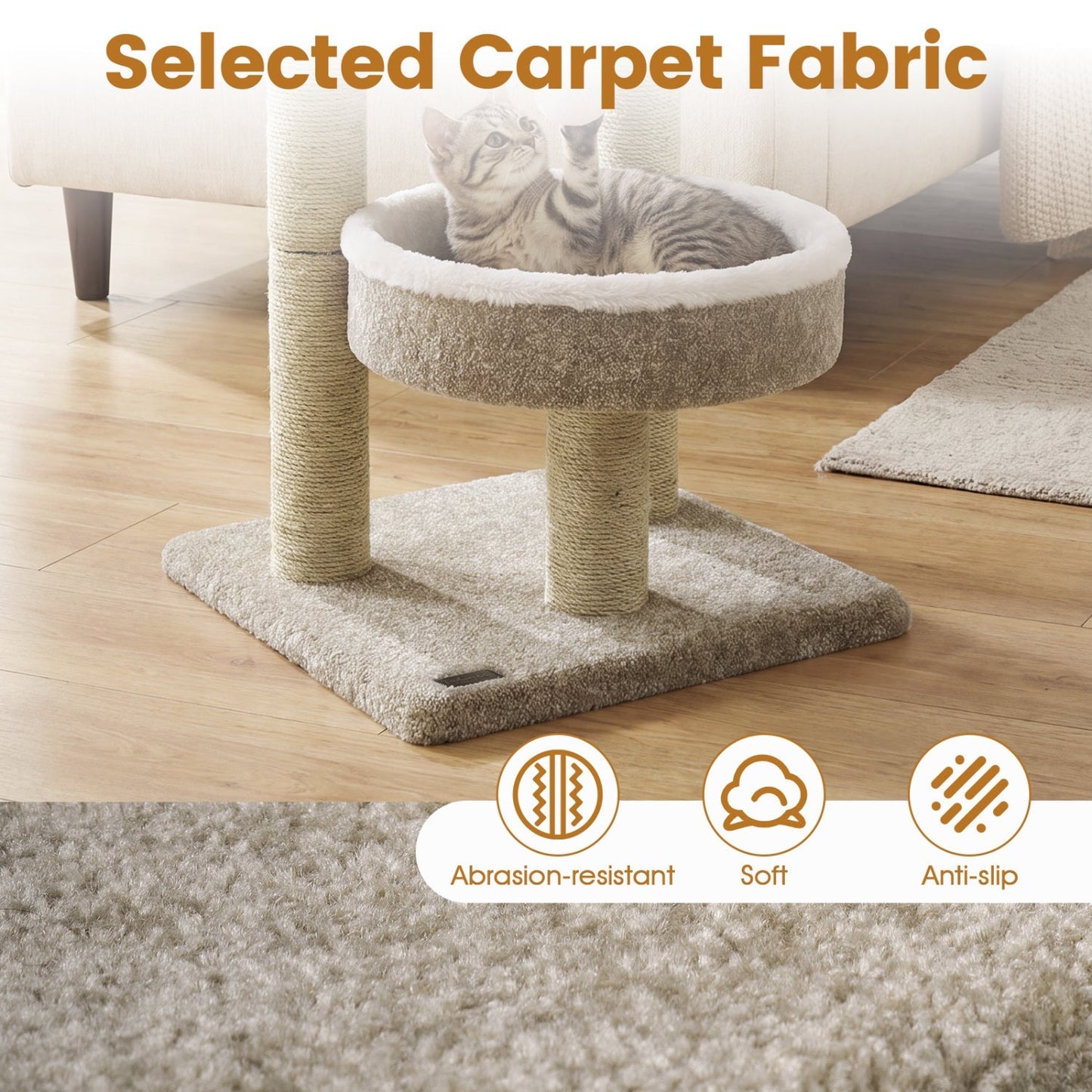 Cat Tower with Plush Perches & Scratching Posts