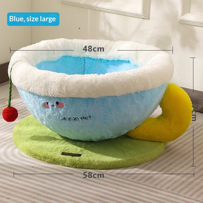 Sisal Rope Cat Scratcher Integrated With Coffee Cup Cat Bed