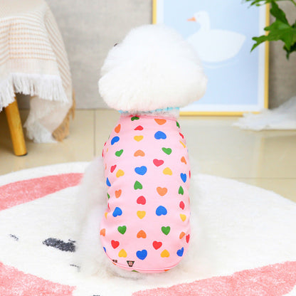 Pet Spring And Summer Colorful Peach Vest