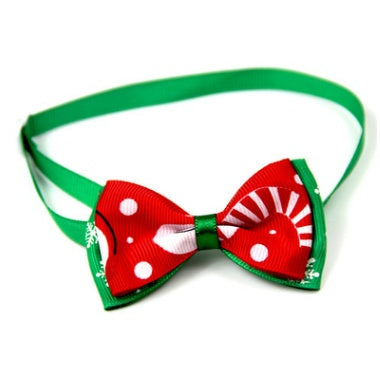 Handmade Christmas Ribbon Dog Bow Ties