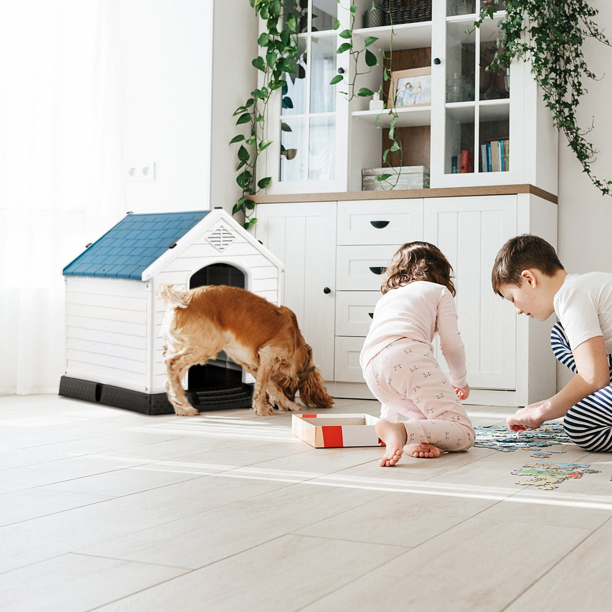 Indoor/Outdoor Waterproof Plastic Dog House