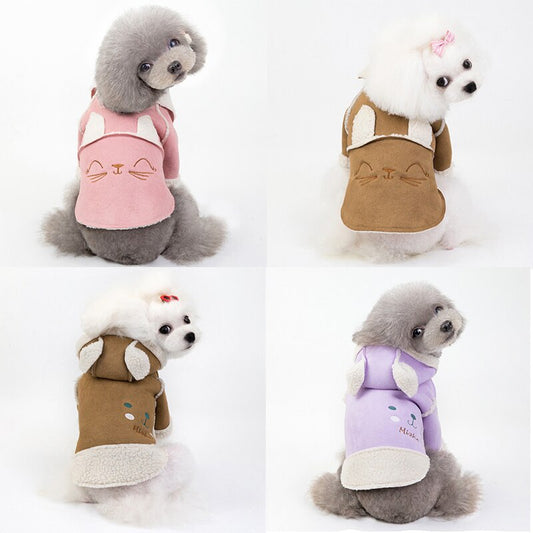 Cute Pet Clothes Deerskin Velvet