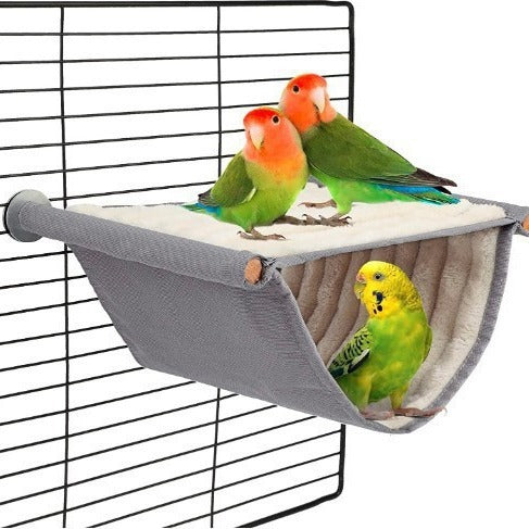 Bird Cage Mountable Parrot Perch with Hammock Bed
