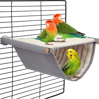 Bird Cage Mountable Parrot Perch with Hammock Bed