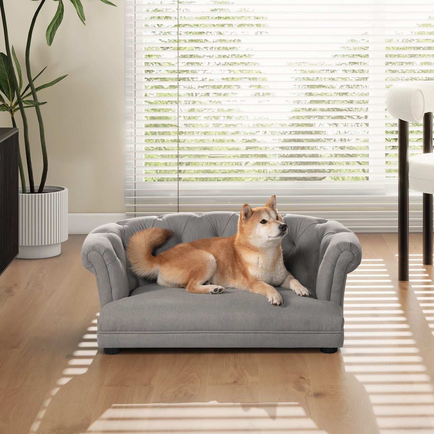 Kiki 36.5" Chesterfield Dog Sofa Bed, Medium, Uptown
