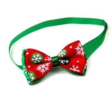 Handmade Christmas Ribbon Dog Bow Ties
