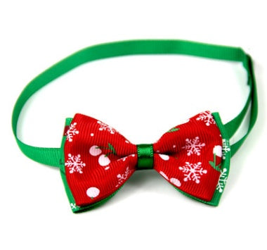 Handmade Christmas Ribbon Dog Bow Ties