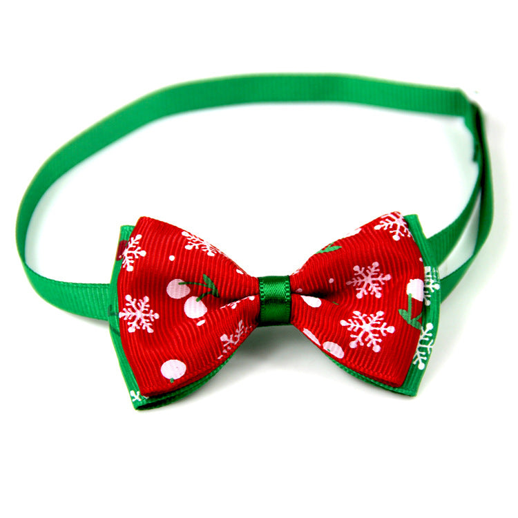 Handmade Christmas Ribbon Dog Bow Ties