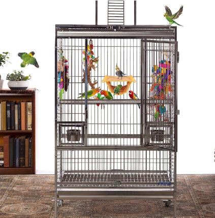 Bird Cage Mountable Parrot Perch with Hammock Bed