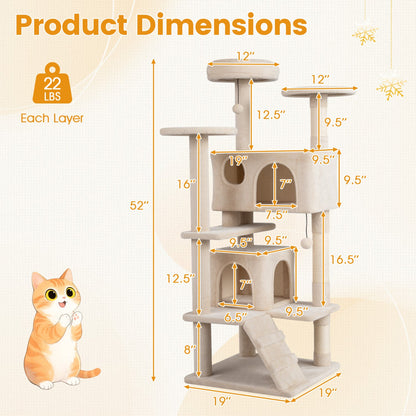 52 Inch Tall Cat Tree Tower for Indoor Cats