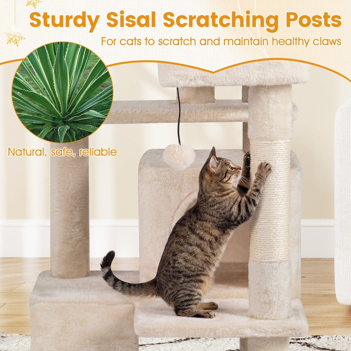 52 Inch Tall Cat Tree Tower for Indoor Cats