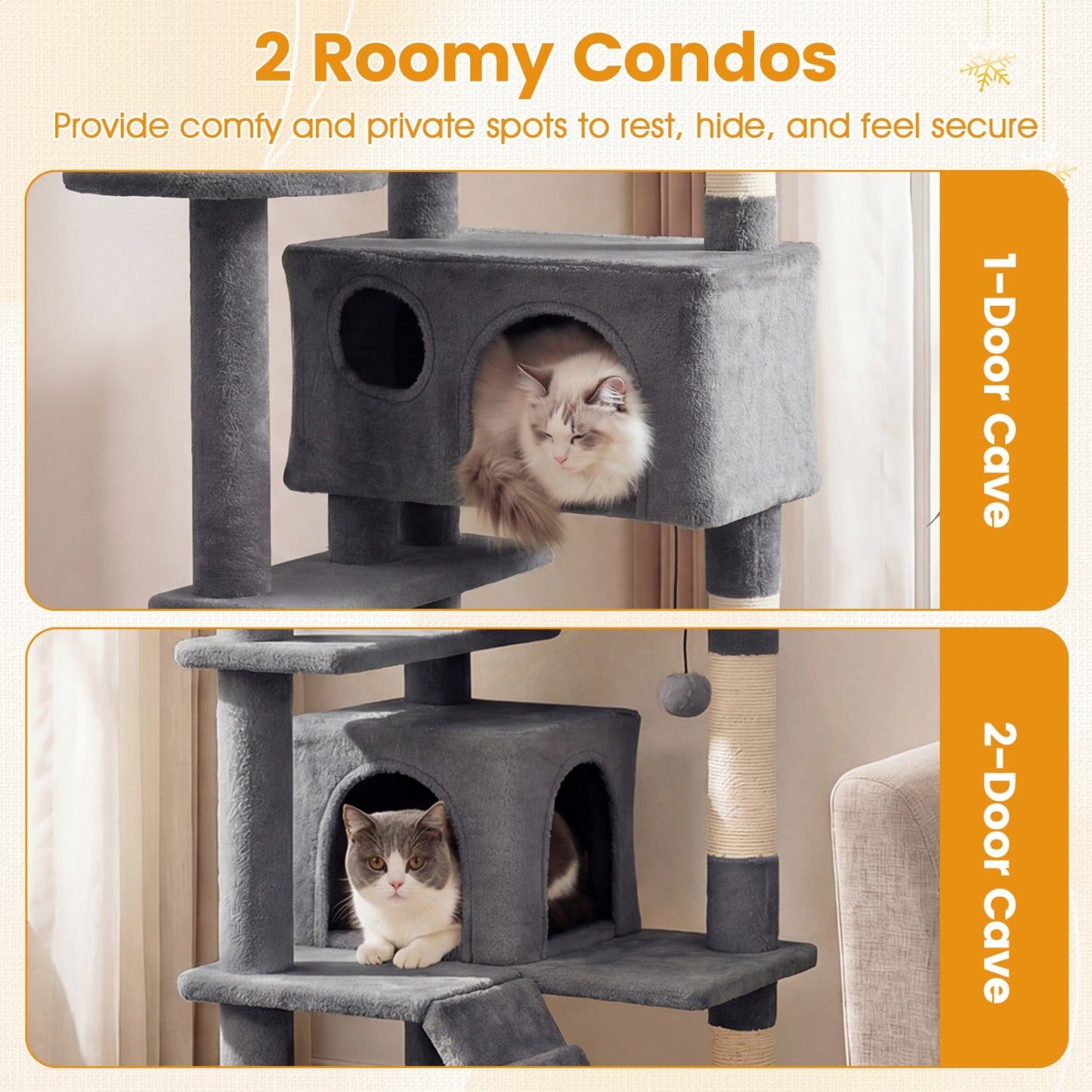 52 Inch Tall Cat Tree Tower for Indoor Cats