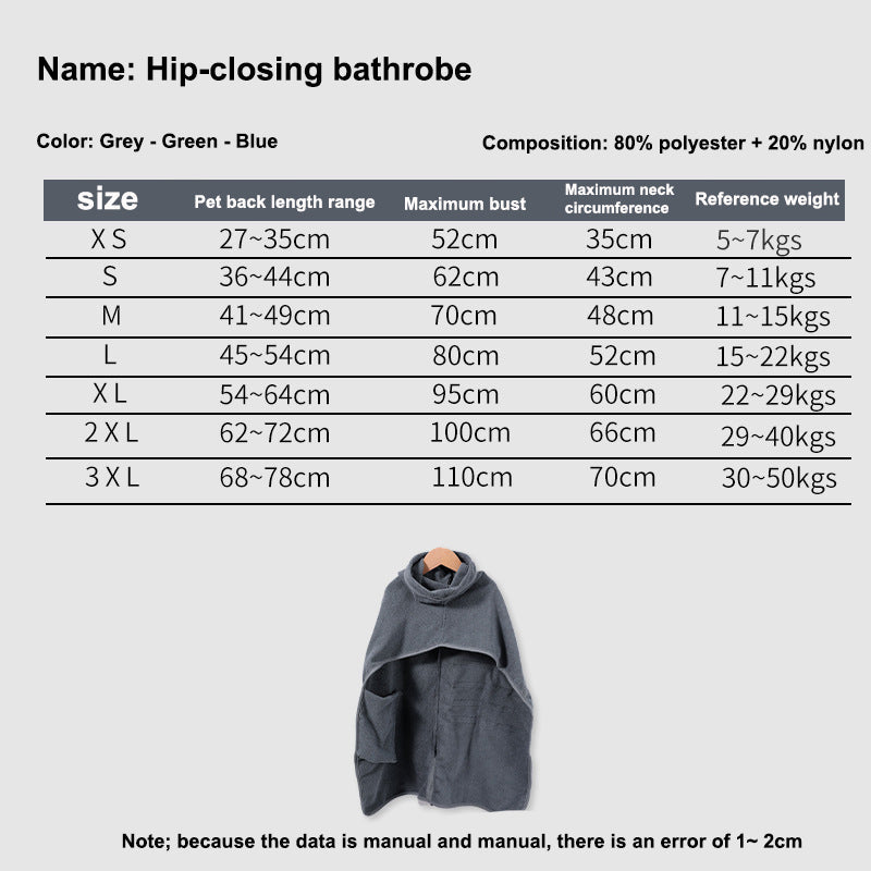 Dog Bathrobe Towel Drying Clothes