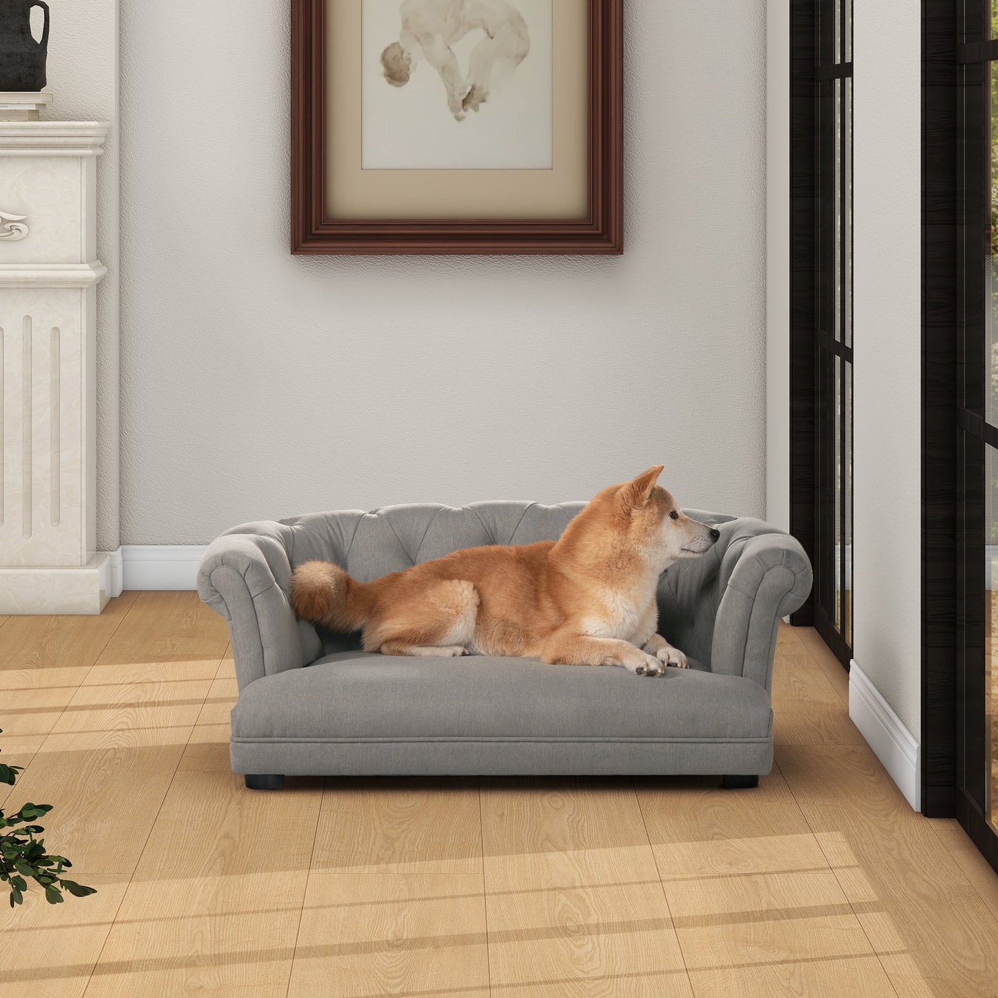 Kiki 36.5" Chesterfield Dog Sofa Bed, Medium, Uptown