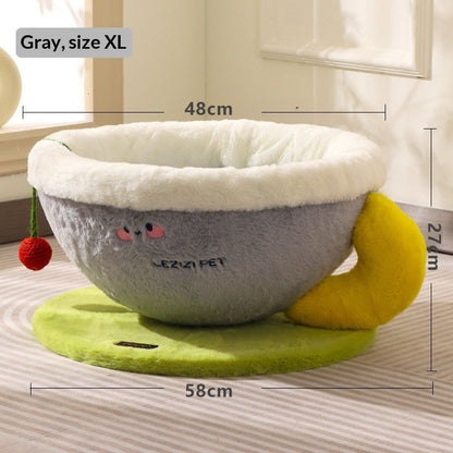 Sisal Rope Cat Scratcher Integrated With Coffee Cup Cat Bed