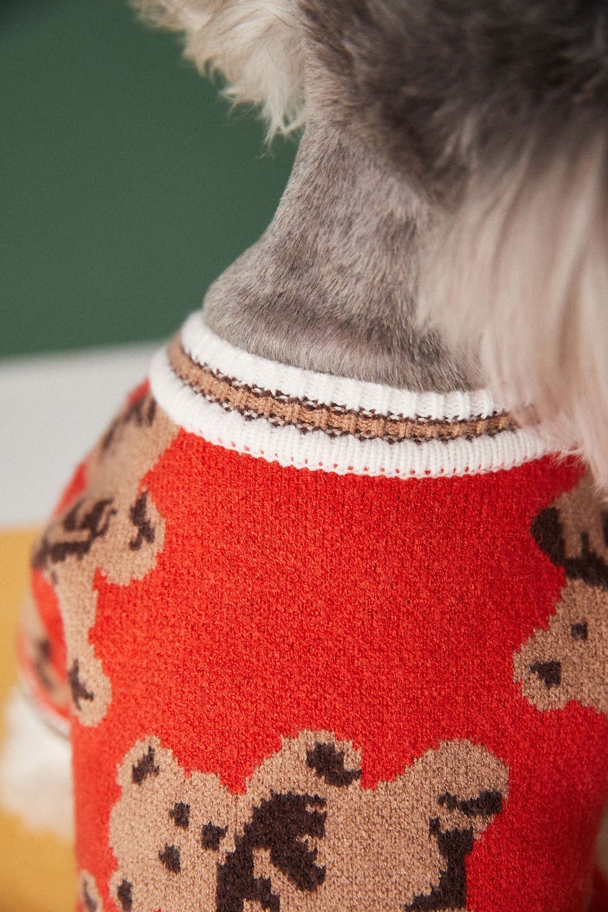 Sweater Preppy Style V-neck Winter Warm Clothes For Dogs Cats