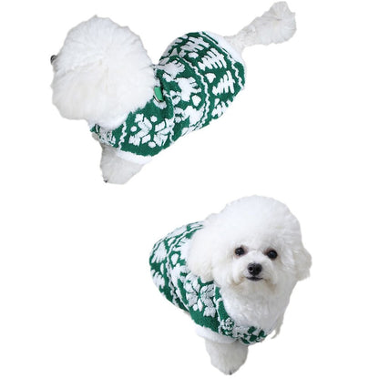 New Christmas Cat And Dog Clothes With Traction Rope Buckle