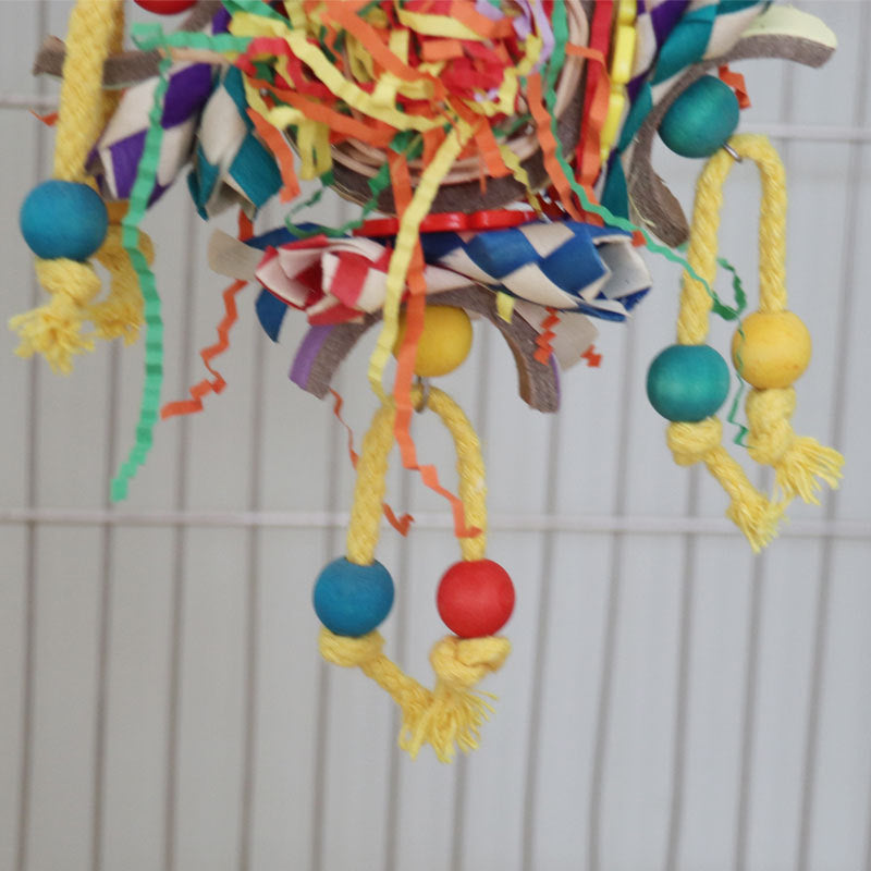Colorful Vine Ball, Paper Tube, Bird Cage Parrot Toys