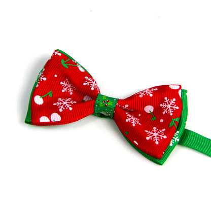 Handmade Christmas Ribbon Dog Bow Ties